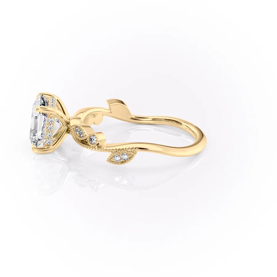 2 CT Asscher Cut Milgrain Engagement Ring - Moissanite Diamond