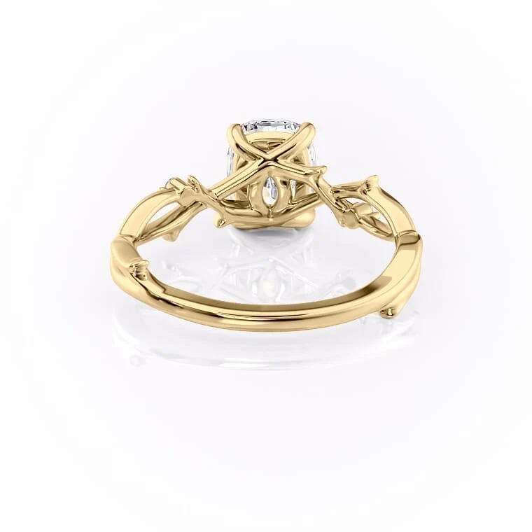 2 CT Elongated Cushion Cut Nature Inspired Engagement Ring - Moissanite Diamond