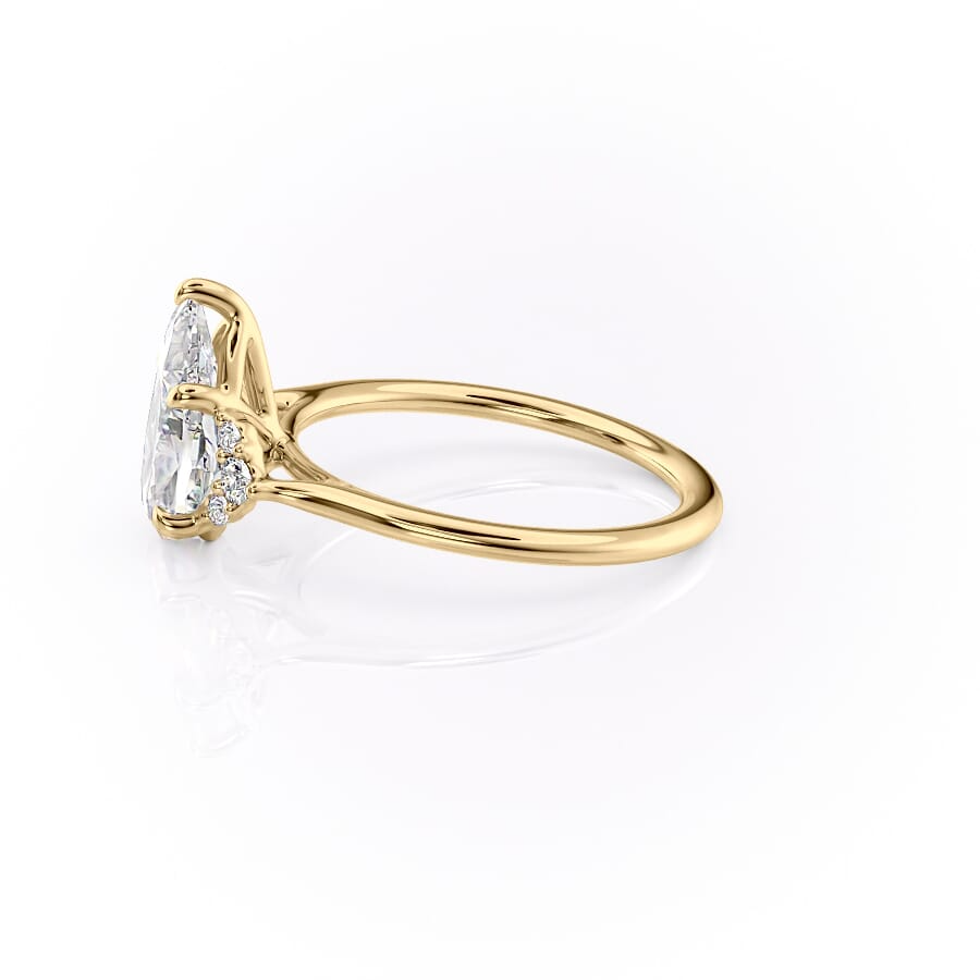 2 CT Pear Cut Cluster Engagement Ring - Moissanite Diamond