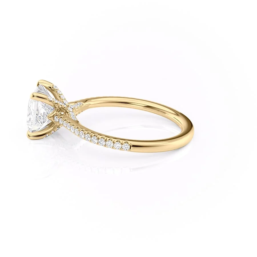 2 CT Princess Cut Pave Engagement Ring - Moissanite Diamond