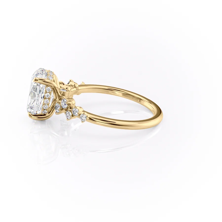 2 CT Oval Cut Cluster Engagement Ring - Moissanite Diamond