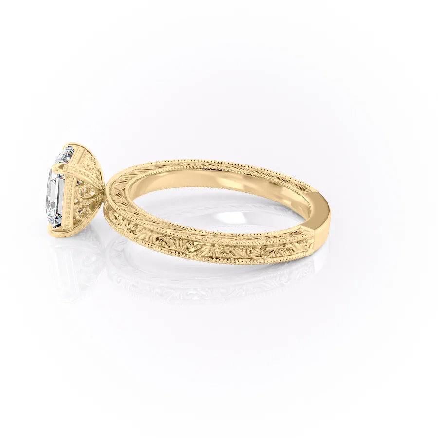 2 CT Asscher Cut Vintage Engagement Ring - Moissanite Diamond