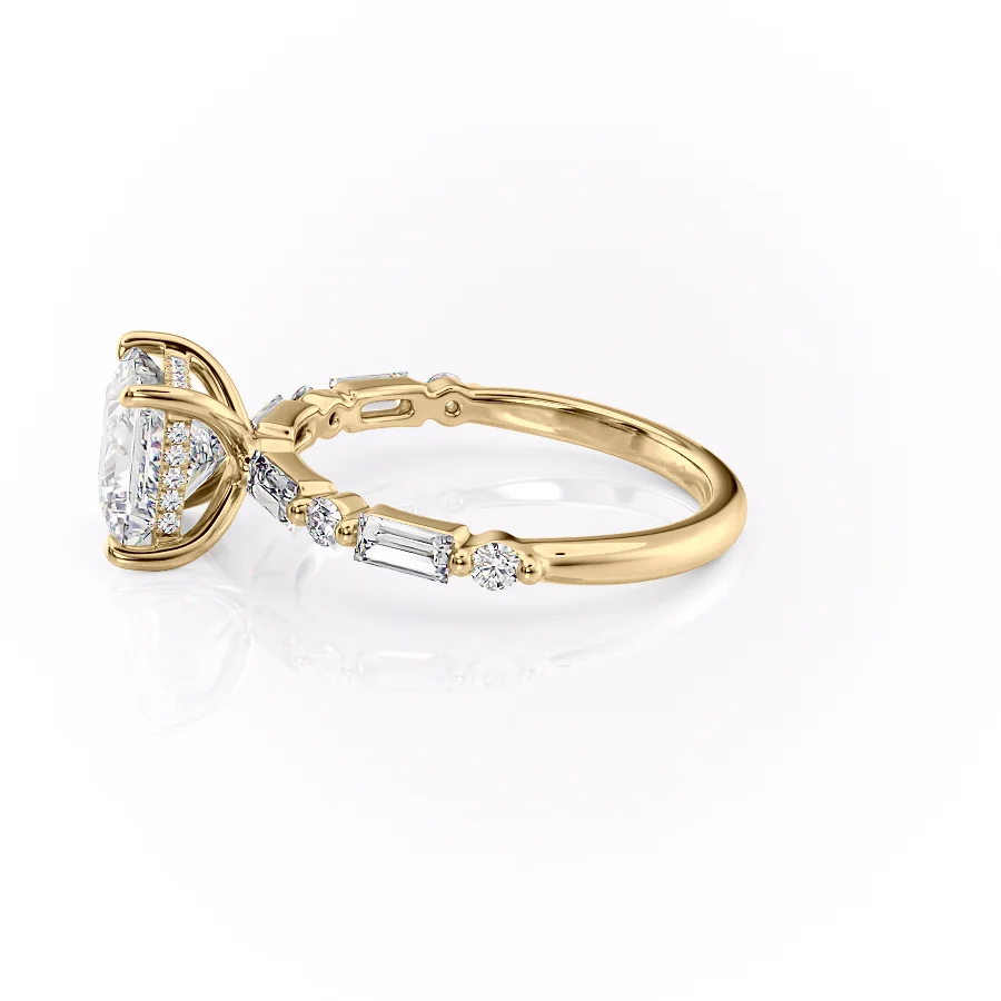 2 CT Princess Cut Pave Engagement Ring - Moissanite Diamond