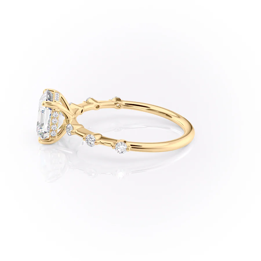 2 CT Asscher Cut Petite Pave Engagement Ring - Moissanite Diamond