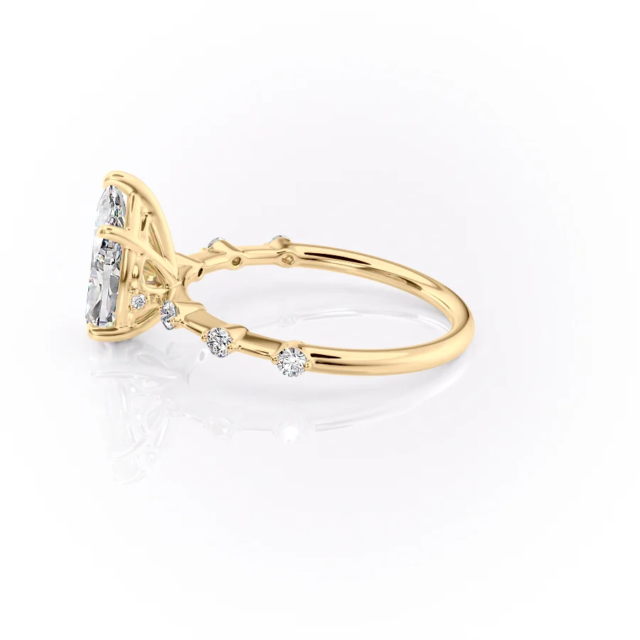 2 CT Pear Cut Petite Pave Engagement Ring - Moissanite Diamond