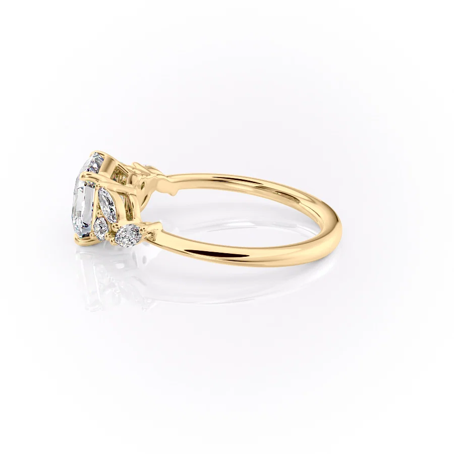 2 CT Asscher Cut Cluster Engagement Ring - Moissanite Diamond