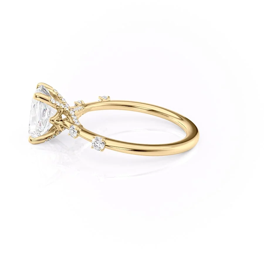 2 CT Radiant Cut Pave Engagement Ring - Moissanite Diamond