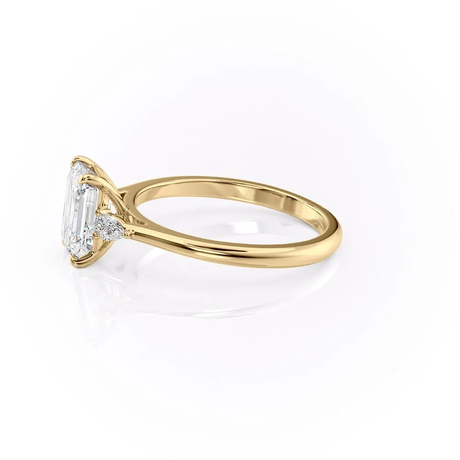 1 CT Emerald Cut Three Stone Engagement Ring - Moissanite Diamond