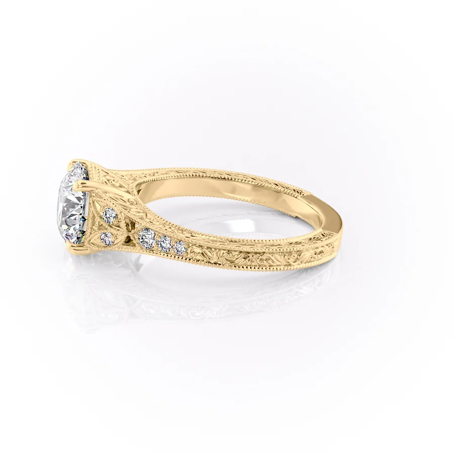 2 CT Round Cut Cluster Engagement Ring - Moissanite Diamond