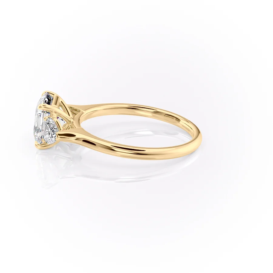 2 CT Asscher Cut Three Stone Engagement Ring - Moissanite Diamond