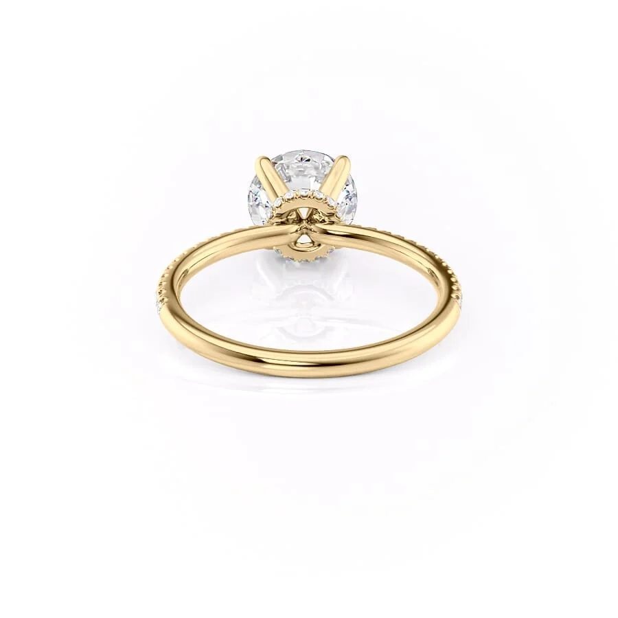1 CT Round Brilliant Cut Pave Engagement Ring - Moissanite Diamond