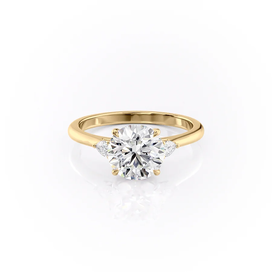 2 CT Round Cut Three Stone Engagement Ring - Moissanite Diamond