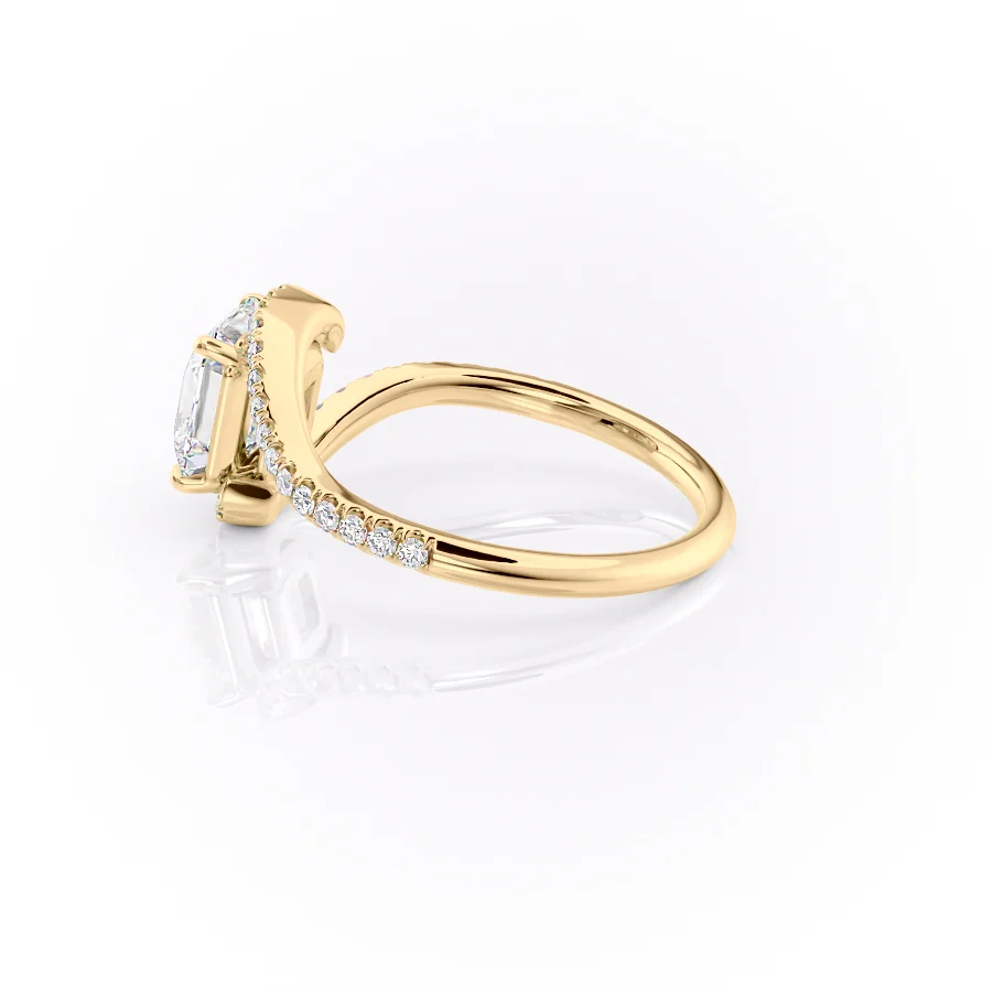 2 CT Asscher Cut Bypass Engagement Ring - Moissanite Diamond