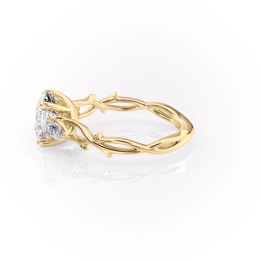 2 CT Asscher Cut Nature Inspired Engagement Ring - Moissanite Diamond