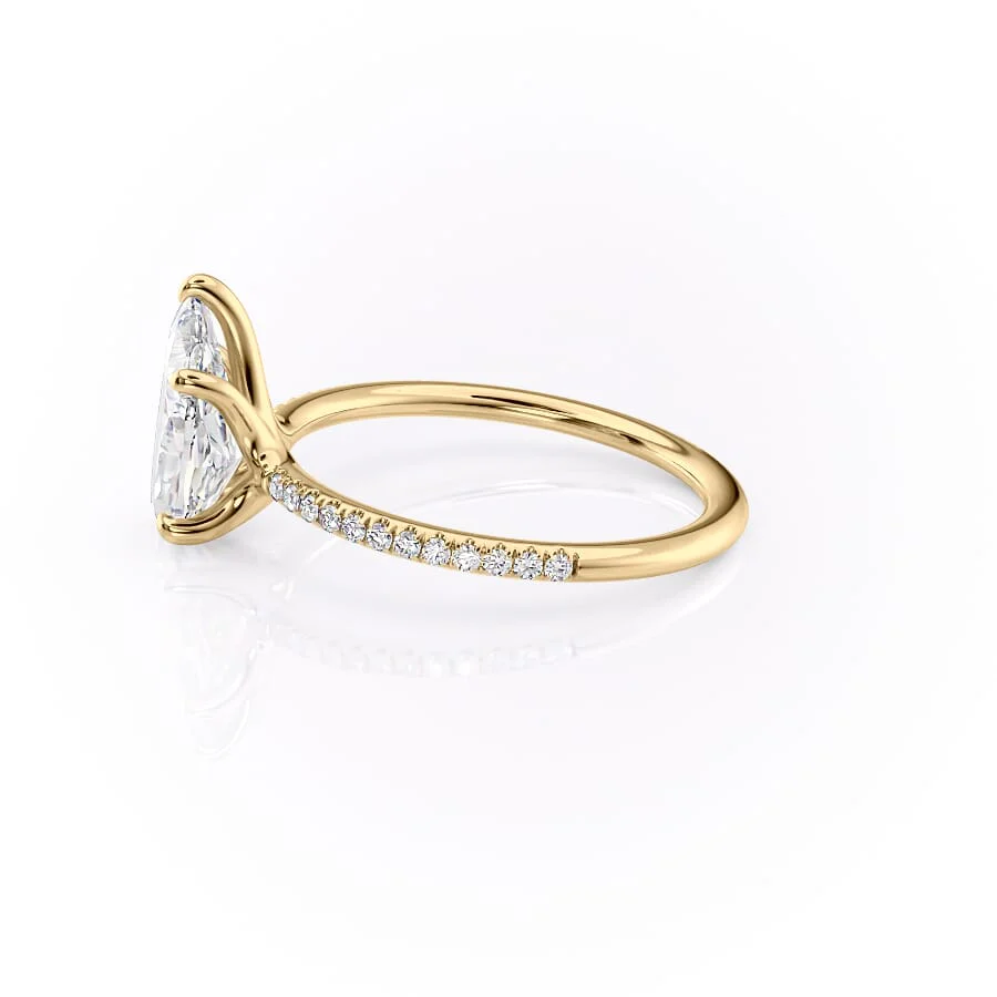 2 CT Pear Cut Pave Engagement Ring - Moissanite Diamond