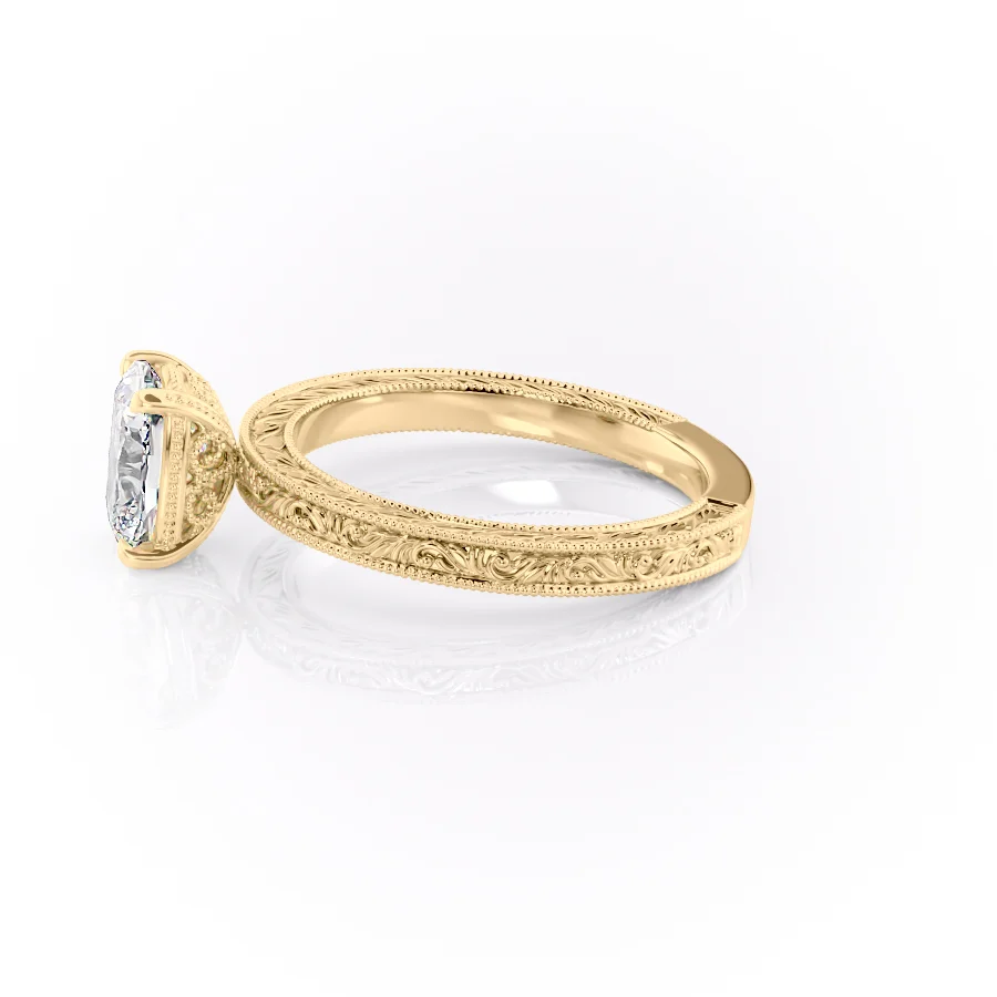 1 CT Elongated Cushion Cut Vintage Engagement Ring - Moissanite Diamond