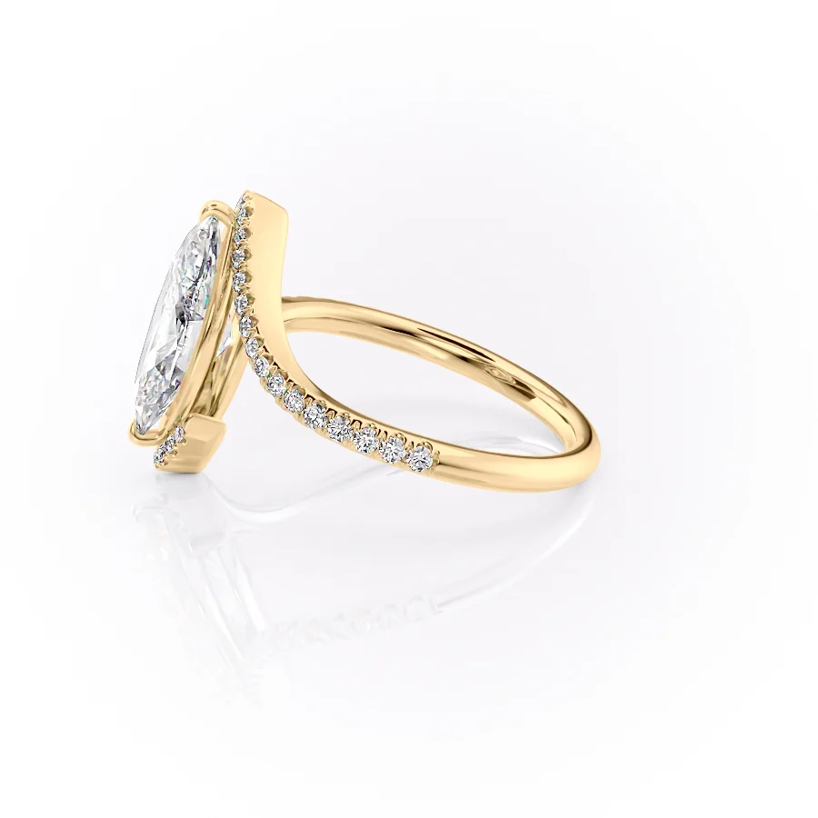 2 CT Marquise Cut Bypass Engagement Ring - Moissanite Diamond