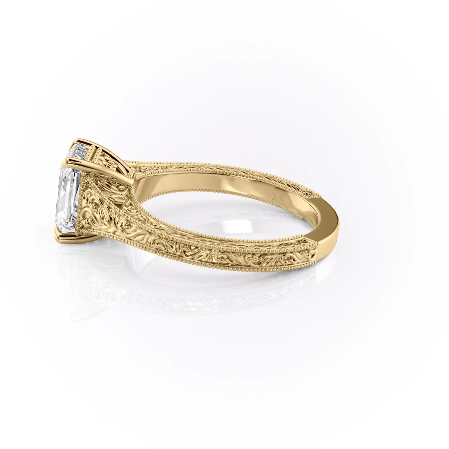 2 CT Radiant Cut Vintage Engagement Ring - Moissanite Diamond