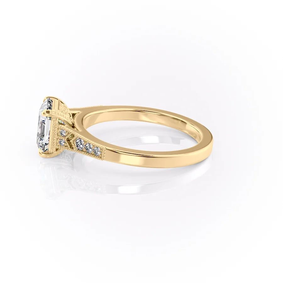 2 CT Asscher Cut Vintage Engagement Ring - Moissanite Diamond