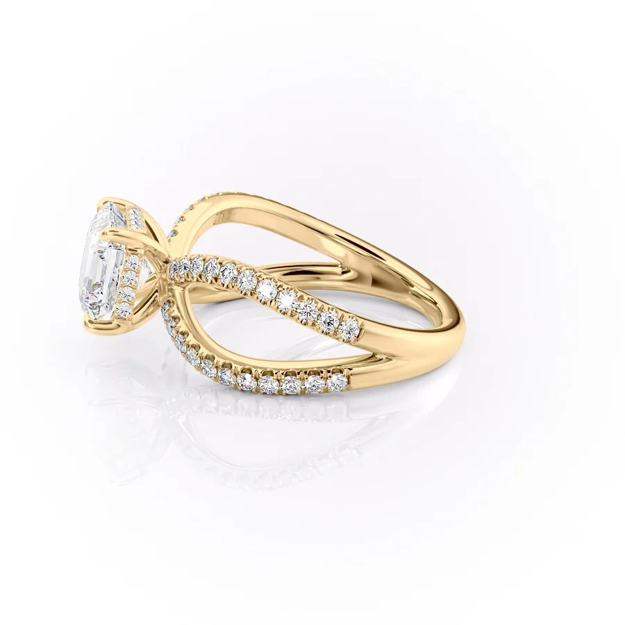 2 CT Asscher Cut Split Shank Engagement Ring - Moissanite Diamond