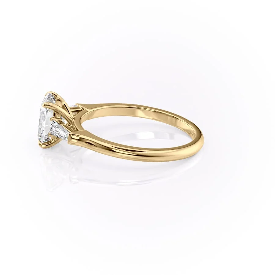 1 CT Elongated Cushion Three Stone Engagement Ring - Moissanite Diamond