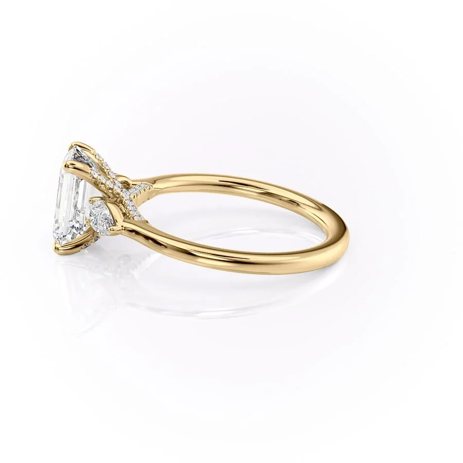 1 CT Emerald Cut Three Stone Engagement Ring - Moissanite Diamond