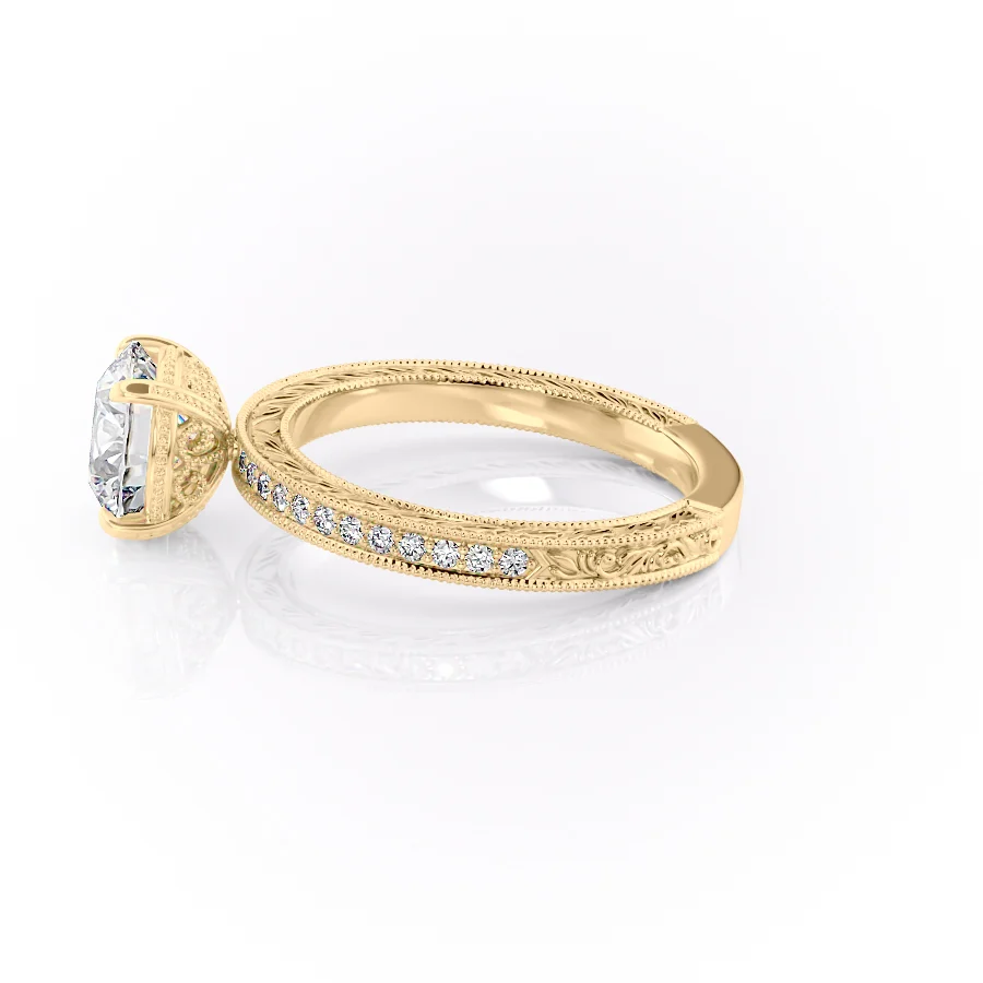 2 CT Round Cut Vintage Engagement Ring - Moissanite Diamond