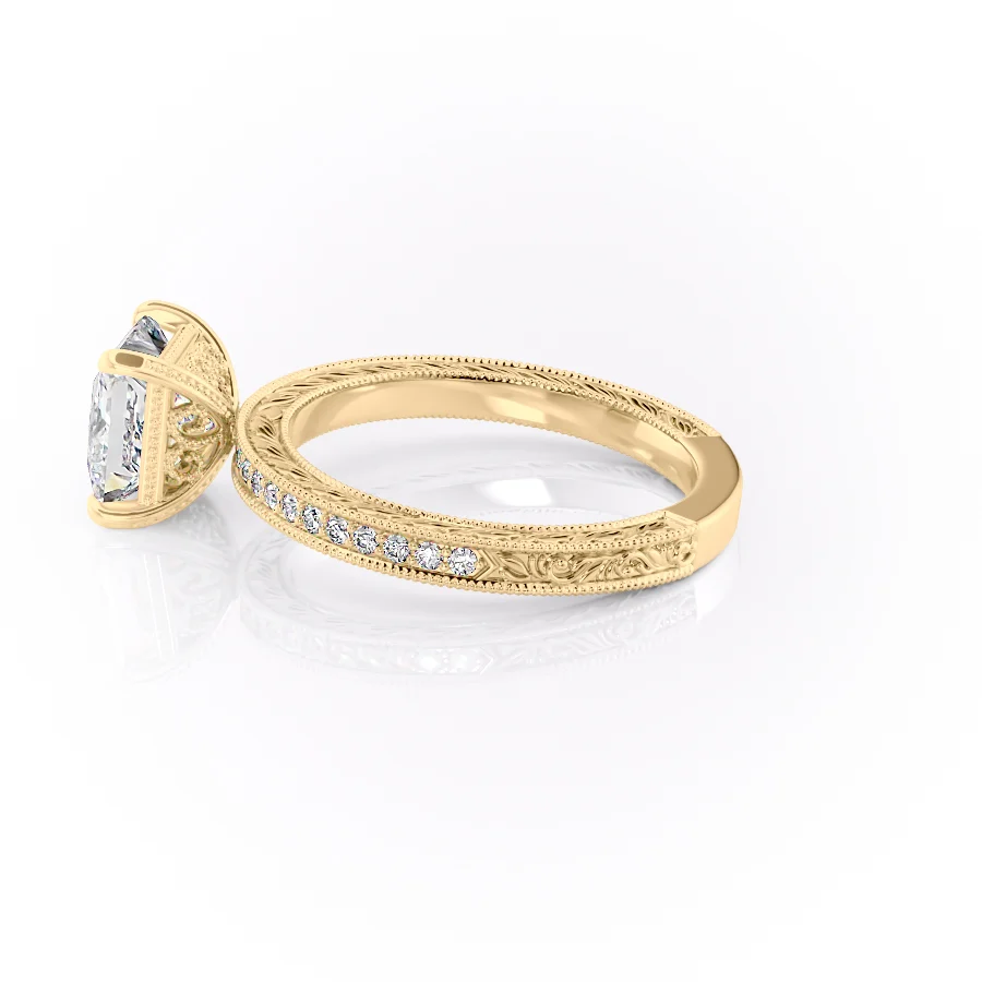 2 CT Princess Cut Milgrain Engagement Ring - Moissanite Diamond