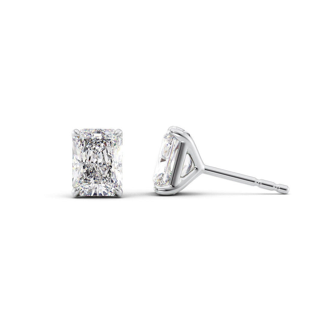 1 CT Radiant Cut Moissanite Diamond  Stud Earrings