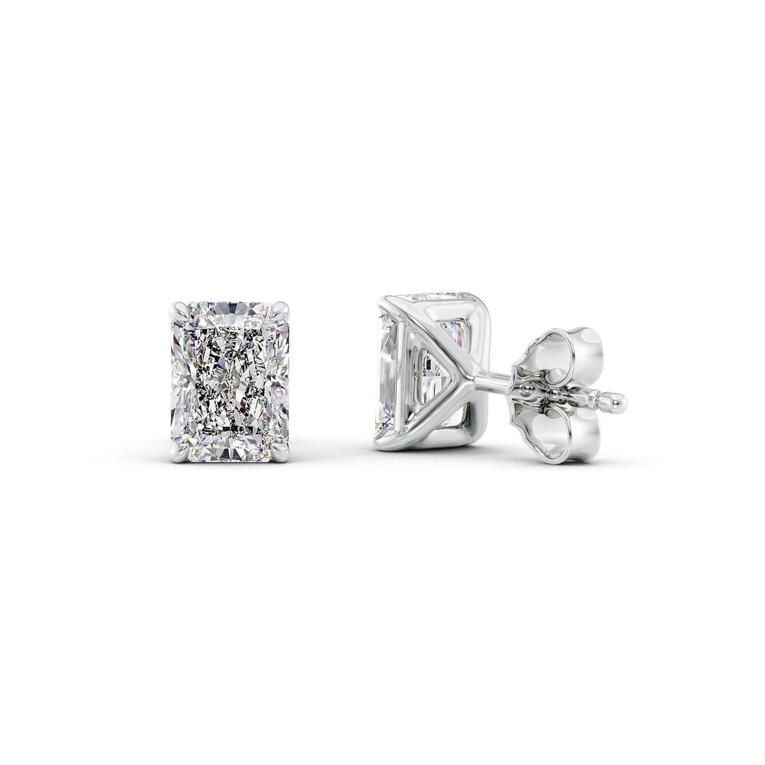 1 CT Radiant Cut Moissanite Diamond  Stud Earrings